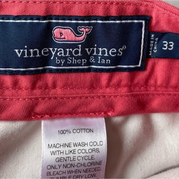 Men’s Vineyard Vines Orange Red 7" Breaker Short Flat Front Casual Shorts sz 33 - Picture 3 of 9